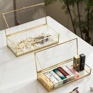 Customized Glass Jewelry <b>Box</b> With Gold Frame For Storage And Display Jewelry Organizer - Product Image 4