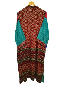 Regalos para ella: Kimono de patchwork, bata larga para dormir, ropa de noche, hecho a mano en India, kimono vintage de sari de seda reciclada. - Product Image 6