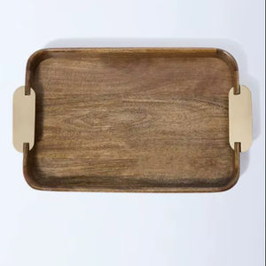 Bandeja de Servir Rectangular Clásica Ecológica de Madera de Mango para el Regreso a Clases - Product Image 1