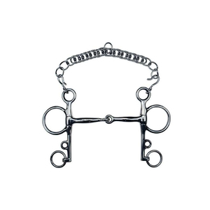 Bocado de Pelham de Goma Articulado, Bocado para Caballo de Acero Inoxidable con Boquilla de Goma, Equipo de Entrenamiento Ecuestre y Control de Monta - Product Image 1