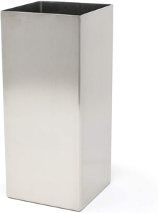 Modern Silver <b>Square</b> Vase Planter Decorative Flower <b>Pot</b> Elegant Desktop <b>Plant</b> Holder Contemporary Tabletop Centerpiece Luxury - Product Image 3