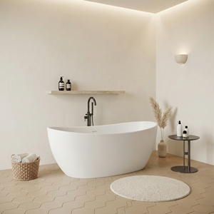 Baignoire autoportante Salvere FW-8814-55, moderne, durable, écologique, de forme ovale, en acrylique, pour usage intérieur - Product Image 6