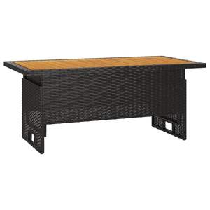 Table de jardin réglable en hauteur en bois d'acacia massif, taille moyenne, noire - Product Image 2
