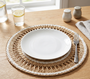 Eco2go Vietnam Woven Minimalist Aesthetic Table Pad Natural Sedge Grass, Water Hyacinth <b>Placemat</b> for Home and Hospitality - Product Image 4