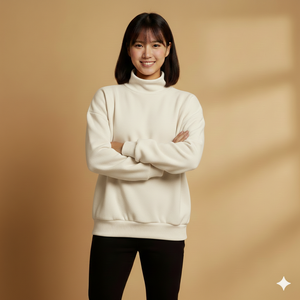 <b>Women's</b> Oversized Mockneck Fashion <b>Top</b> Loose Fit Long Sleeve Pullover <b>for</b> Contemporary Casual Wardrobe Needs - Product Image 3