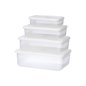 Boîtes de conservation alimentaire rectangulaires avec couvercles en plastique, empilables, pour réfrigérateur, en PP, design minimaliste - Product Image 1