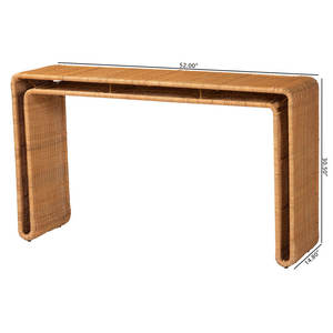 Consola de ratán de miel ligera bohemia de Nevada, decoración elegante y elegante para el hogar - Product Image 4