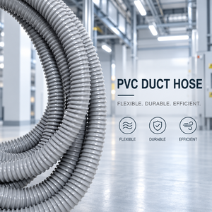 Manguera de PVC para conductos de 65 mm de diámetro interior (2-1/2 pulgadas), rollo de 30 m, flexible, corrugada, para extracción de aire, suministro a granel para proyectos, conducto de aire flexible, suministro B2B - Product Image 1