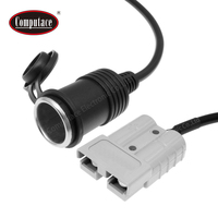 Connecteur OEM 15A à courant élevé avec capuchon anti-poussière, câble en cuivre nu plaqué argent, prise allume-cigare femelle SOCARO 12V/24VDC
