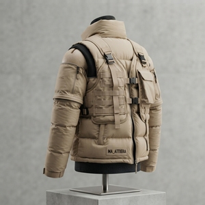 <b>Men</b> Multi Pocket Padded <b>Jacket</b> <b>Utility</b> Vest Style Detachable Sleeves Warm Winter Outdoor Casual <b>Jacket</b> OEM ODM - Product Image 2