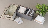 Boîte de rangement pliable écologique en tissu MA45 avec sac à 12 compartiments et organisateur de vêtements OEM/ODM disponible