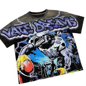 Cut and Sew Garment Custom <b>Vintage</b> <b>Graphic</b> DTG Printing 100% Cotton <b>Tee</b> Drop Shoulder Acid Wash T-shirts for Men - Product Image 5