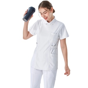 ชุดพยาบาลสำหรับผู้หญิงชุดยูนิฟอร์มทางการแพทย์สีขาวชุดช่างเสริมสวยชุดขัดฟัน - Product Image 1