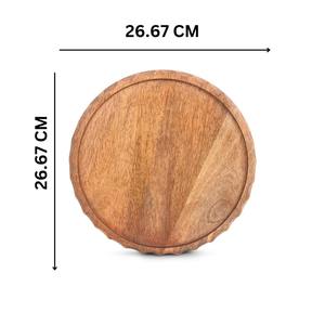 ถาดไม้มะม่วงทรงกลม ของตกแต่งโต๊ะไม้สุดหรู ถาดเสิร์ฟสไตล์บ้านไร่ ถาดไม้สไตล์โมเดิร์นมินิมอล ถาดไม้เนื้อแข็ง - Product Image 4