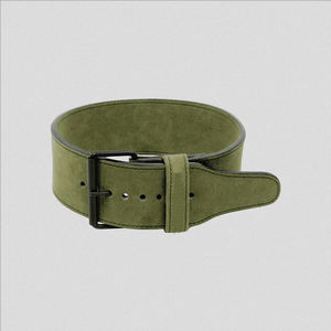 Ceinture de musculation en daim vert robuste pour haltérophilie, équipement de fitness et d'entraînement en cuir olive, soutien lombaire - Product Image 2