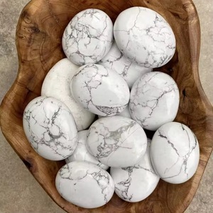Natural White Howlite Palm Stones Polished Healing Crystals Smooth <b>Worry</b> <b>Stone</b> For Meditation Stress Relief Anxiety And Decor - Product Image 3