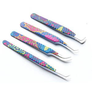 Professional Custom Private Beauty <b>Tool</b> Diamond Grip L Type Eyelash Extension Tweezers Stainless Steel Eyelash Tweezers - Product Image 4