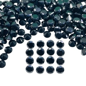 Spinelle noire naturelle 3 mm, taille diamant ronde, calibrée, pierre précieuse en vrac, prix de gros, lot de pierres précieuses en vrac pour la fabrication de bijoux - Product Image 1