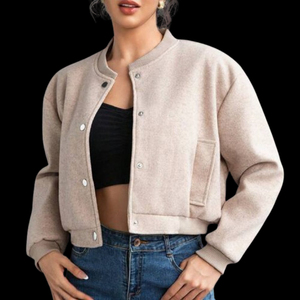 Chaqueta Varsity de Béisbol de Alta Calidad al por Mayor, Personalizada, Transpirable, Bordada, Ajustada, con Mangas de Cuero - Product Image 1