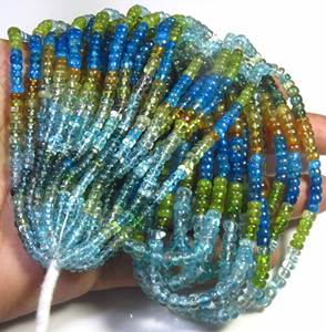 Gems Valley - Cuentas de Apatita Natural Verde Azul, 15 Pulgadas, Alta Calidad, Lisas, 3-4 mm, Perforadas al Centro, Cuentas Rondelle para Manualidades - Product Image 5