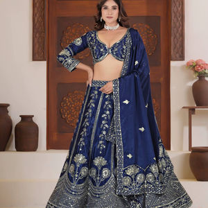 Ramdev Trading – Lehenga Choli traditionnel pour femme en tissu filet papillon recyclé, idéal pour mariages, occasions festives et soirées - Product Image 1