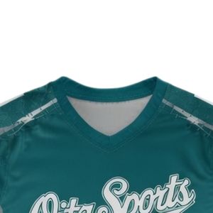 Jersey de Lacrosse Sublimado Unisex en Verde Azulado y Blanco, Uniforme Deportivo Ligero de Poliéster, Ropa Deportiva de Entrenamiento, Ropa de Equipo - Product Image 3