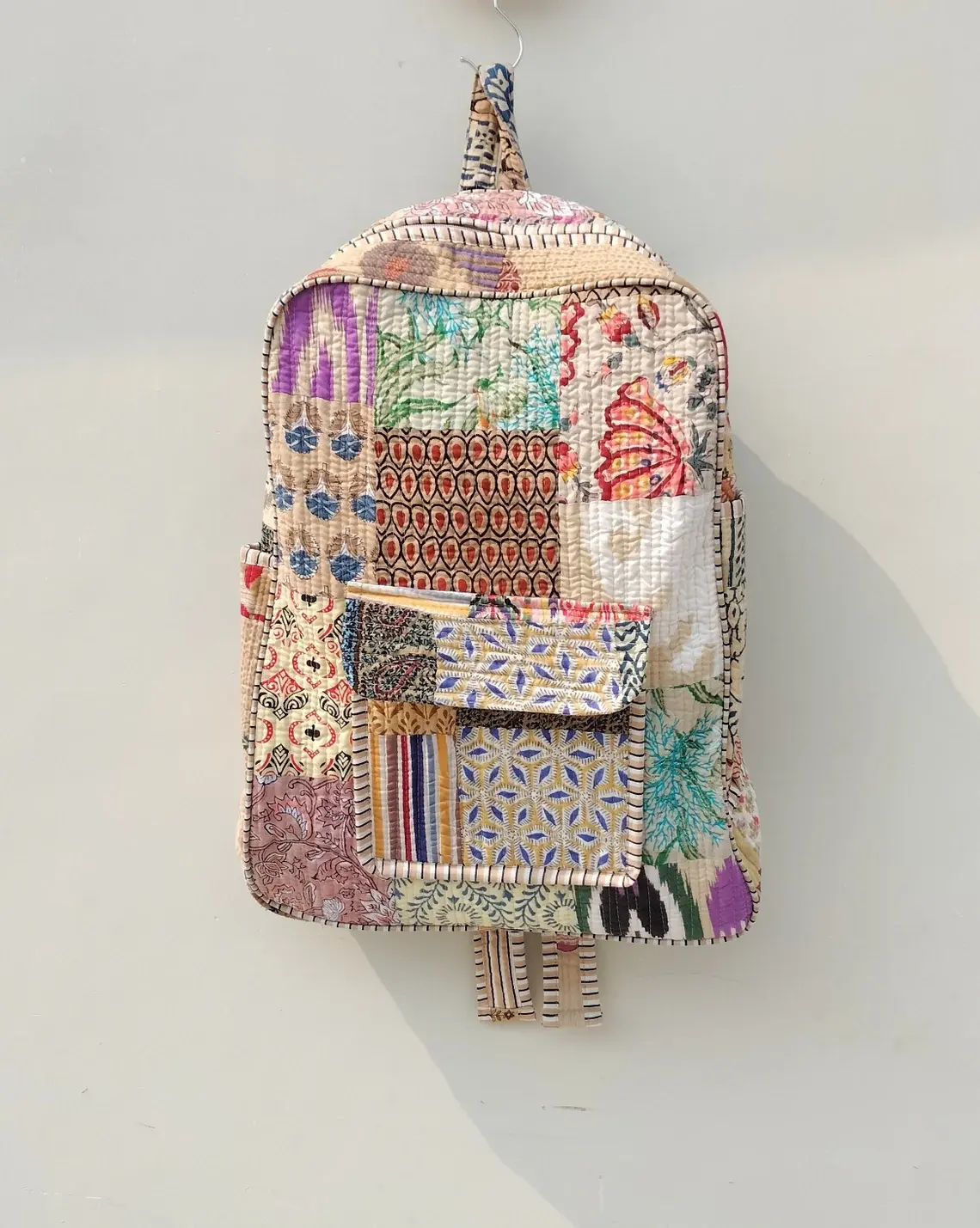 حقيبة ظهر من قطن مبطن مناسبة للسفر والعمل، حقيبة مدرسية للطلاب ذات سعة كبيرة للسفر، حقيبة قماشية للاستخدام اليومي