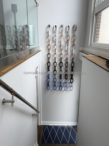 Escultura de Pared Moderna de Alta Calidad con Cadena de Eslabones de Resina, Patrón Abstracto y Geométrico, Lavable, Decoración Artística para el Hogar y la Oficina - Product Image 1