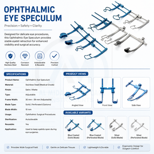 Ensemble de rétracteurs ophtalmiques manuels certifiés CE et ISO13485, instrument de classe II pour interventions chirurgicales - Product Image 5