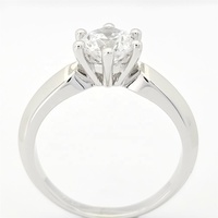 Bagues de fiançailles et de mariage classiques en argent sterling plaqué rhodium 4 couches avec zircone solitaire, qualité or, 5 mm, style européen pour femme