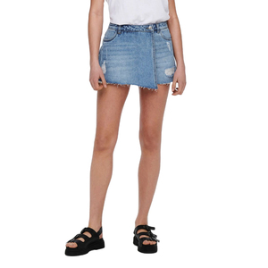 Shorts en jean bleu taille haute coupe droite pour femme – Décontracté et ample pour l'été – Style streetwear tendance - Product Image 4
