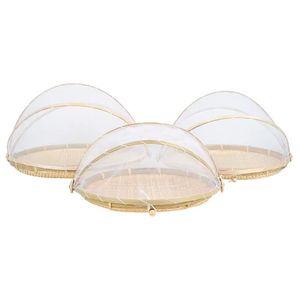 Natural <b>Bamboo</b> Winnowing <b>Basket</b> Vietnam Handmade Round Food Cover for Dining Table Kitchen Serving Snacks Bread Fruit Decor - Product Image 4