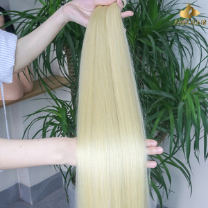 Extensiones de Cabello Rubio Platino al por Mayor, Cabello Humano Virgen Vietnamita Liso de Doble Trama, Sin Trama, Venta al por Mayor - Product Image 3