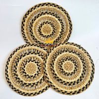 Set de table rond en jonc de mer tressé pour Noël, style bohème naturel, pour la décoration de table, vente en gros