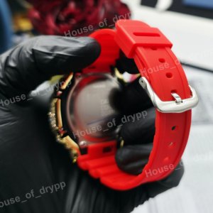 Montre à cadran rond en argent 925 avec bracelet en caoutchouc - Montre numérique - analogique pour unisexe, usage quotidien - Product Image 5