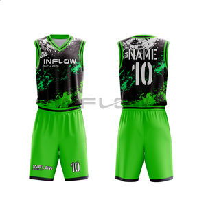 Nouvel ensemble de maillot et short de basket-ball réversible avec motif personnalisé - Product Image 3