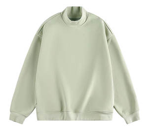 Custom logo Women Fall Winter Solid Reversible <b>Mock</b> <b>Neck</b> Sweatshirt <b>Top</b> Oversized Letter Print Cotton 100%<b>Mock</b> <b>Neck</b> Manufacture - Product Image 4