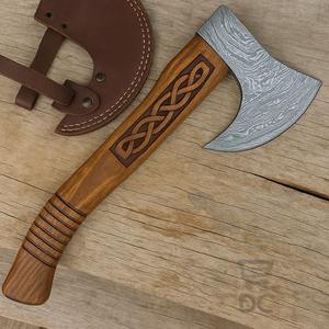 Hacha de Acero de Damasco de Grado Industrial Personalizada DIY, Hacha con Espiga Hecha a Mano con Mango de Palisandro, Hacha de Batalla Grande de Alta Durabilidad - Product Image 6