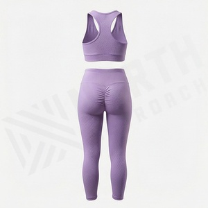 Ensemble de yoga sans couture en polyester et élasthanne pour femmes, vêtements de sport, de fitness et d'entraînement - Product Image 2