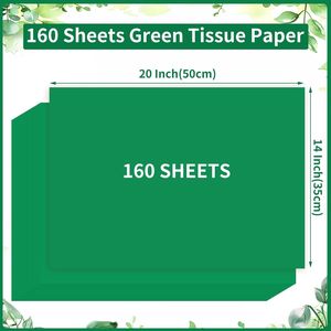 160 Fogli di Carta Velina Verde 20 X 14 Pollici per Sacchetti Regalo, Fai da Te, Natale, Matrimoni e Compleanni - Product Image 2