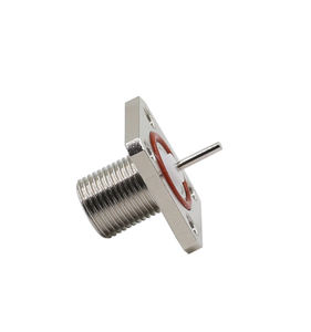 Conector RF Hembra BNC de 25 mm con Brida Cuadrada, 50 Ohmios, Totalmente de Latón, Montaje en Panel de Cuatro Orificios, Conector Coaxial para Interconexión de Chasis - Product Image 4