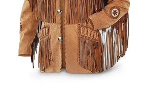 Most Sought-After <b>Men's</b> Cow Suede <b>Leather</b> <b>Jacket</b> Fringe Long Sleeve Zipper Closure Front Logo Position Winter Eco-Friendly - Product Image 6