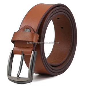 รับสั่งซื้อจำนวนน้อย เข็มขัดหนังแท้สำหรับผู้ชาย แบบลำลอง หัวเข็มขัดแบบหมุด สีดำ สีน้ำตาล สำหรับใส่กับกางเกงยีนส์หรือกางเกงขายาว - Product Image 2