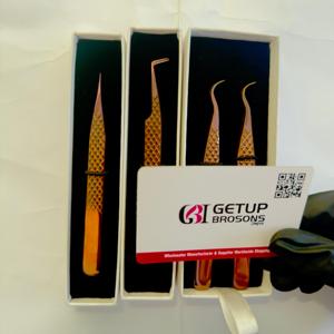 แหนบต่อขนตา GETUP BROSONS IMPEX รุ่น Hook/Boot90/Straight Isolation สีโรสโกลด์/ทอง  ปลายโลหะพลาสม่า  ความแม่นยำสูง  ปลายเรียบ 10 มม. - Product Image 4