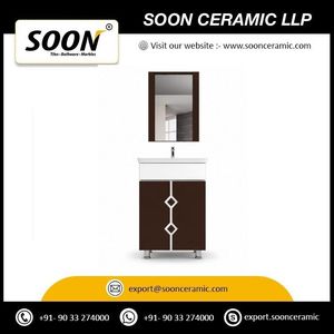 Modern Floor Standing Bathroom Vanity With Ceramic Basin And Framed <b>Mirror</b> 30 In Width White PVC Cabinet With Drawers - Product Image 2