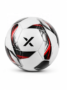 Ballon de football personnalisé X, blanc, noir, rouge, logo X, ballons de football de loisir |   OEM ODM |   Fabricant |   Design haut de gamme - Product Image 1