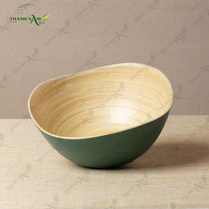 Bol en bambou tissé à la main, bol de service en bambou naturel pour la maison et la cuisine, vaisselle durable - Product Image 4