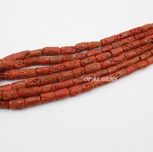 Wholesale Natural <b>Italian</b> Red Coral Tube Beads, <b>Italian</b> Red Coral Beads Tube Shape Beads 16"Inch Jewelry Making direct Factory - Product Image 2