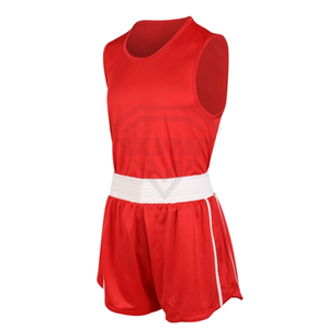 Ensemble de débardeur et short de boxe noir pour hommes, vêtements de sport respirants et élastiques, équipement de protection, style à enfiler, couleur unie, taille adulte - Product Image 2