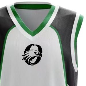 Camiseta de Baloncesto Personalizada Blanca, Verde y Negra, Uniforme Deportivo Transpirable sin Mangas, Ropa Deportiva de Secado Rápido, Fabricante OEM - Product Image 5